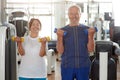 Portrait of smiling senior couple at gym. Royalty Free Stock Photo