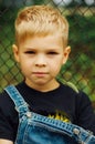 Portrait of smiling seven year old boy. Seven year old boy with Royalty Free Stock Photo