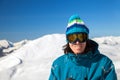 Portrait of smiling skier in Alps Royalty Free Stock Photo