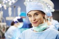 Portrait of smiling surgeon in operating room Royalty Free Stock Photo