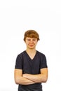 Portrait of a smiling teen boy in studio Royalty Free Stock Photo