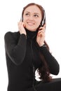 Portrait smiling teenage girl with headphones Royalty Free Stock Photo