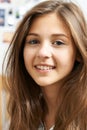 Portrait Of Smiling Teenage Girl At Home Royalty Free Stock Photo