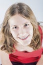 Portrait of Smiling Teenager Girl With Oral Teeth Dental Correct