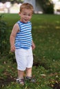 Portrait of smiling three year-old boy Royalty Free Stock Photo