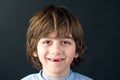 Portrait of a smiling toothless boy Royalty Free Stock Photo