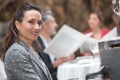 portrait smiling waitress in restaurant Royalty Free Stock Photo