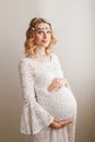 Beautiful pregnant Caucasian woman portrait