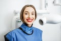 Woman making dental x-ray shot