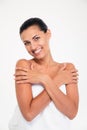 Portrait of a smiling woman in towel Royalty Free Stock Photo