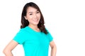 Portrait of smiling young Asian woman in casual t-shirt Royalty Free Stock Photo