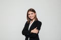 Portrait of smiling young businesswoman in suit Royalty Free Stock Photo