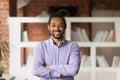 Portrait of smiling young confident african american businessman. Royalty Free Stock Photo