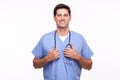 Portrait of a smiling young male nurse posing Royalty Free Stock Photo