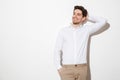 Portrait of a smiling young man dressed in shirt Royalty Free Stock Photo