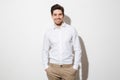 Portrait of a smiling young man dressed in shirt Royalty Free Stock Photo