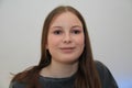 Portrait of a smilling girl, photoshooting indoor activity