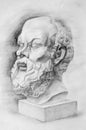 Portrait of Socrates. Pencil drawing. Academic drawing Royalty Free Stock Photo