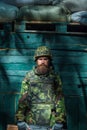 Portrait of soldier in camouflage Royalty Free Stock Photo