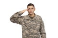 Portrait of soldier saluting Royalty Free Stock Photo