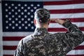 Portrait Of Solider Saluting Royalty Free Stock Photo