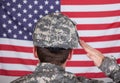 Portrait Of Solider Saluting Royalty Free Stock Photo