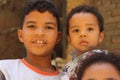 Portrait of some boys playing in giza, egypt Royalty Free Stock Photo