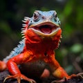 Happy colored lizard, ai generated. Royalty Free Stock Photo