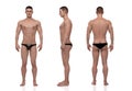 3D Rendering : Portrait of standing male mesomorph muscular body type Royalty Free Stock Photo