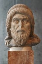 Portrait statue maybe of philosopher Plutarch in Athens. Royalty Free Stock Photo