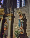 Portrait of a statue of the Virgin Mary with the Sacred Heart of