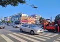 The street in the downtown of the korean city