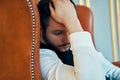 Portrait of stressed despair young man