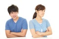 Stressed woman and man Royalty Free Stock Photo