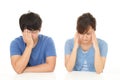 Stressed woman and man Royalty Free Stock Photo