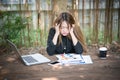 Portrait of a stressed out business woman at her workplace. She Royalty Free Stock Photo