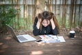 Portrait of a stressed out business woman at her workplace. She Royalty Free Stock Photo