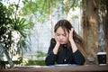 Portrait of a stressed out business woman at her workplace. She Royalty Free Stock Photo