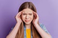 Portrait of stressed young girl have headache Royalty Free Stock Photo