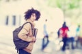 Portrait of student with backpack