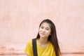 Portrait student girl wearing backpack Royalty Free Stock Photo