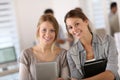 Portrait of student girls in internship