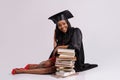 Portrait of student in graduation gown Royalty Free Stock Photo