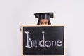 Portrait of student in graduation gown Royalty Free Stock Photo