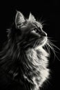 portrait studio photograph of catamount black and white Royalty Free Stock Photo