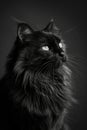 portrait studio photograph of catamount black and white Royalty Free Stock Photo