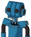 Blue Automaton With Multi-Toroid Head And Pipes Mouth And Two Eyes Royalty Free Stock Photo