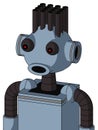 Blue Mech With Rounded Head And Round Mouth And Red Eyed And Pipe Hair