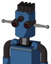 Blue Robot With Cylinder Head And Three-Eyed And Pipe Hair