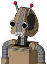 Cardboard Automaton With Droid Head And Teeth Mouth And Two Eyes And Double Led Antenna